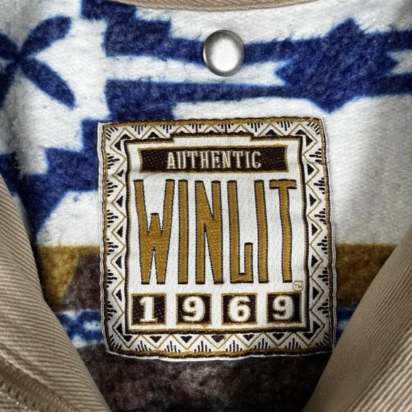 VTG Authentic Winlit 1969 Hooded Jacket Women S Removable Aztec Liner Zip/Snap - Picture 3 of 16